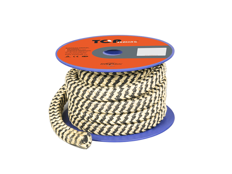 ปะเก็นต่อมถักลายม้าลาย PTFE และเส้นใยอะรามิดผสมกราไฟต์คุณภาพพรีเมียมเพื่อประสิทธิภาพการปิดผนึกที่ดีขึ้น